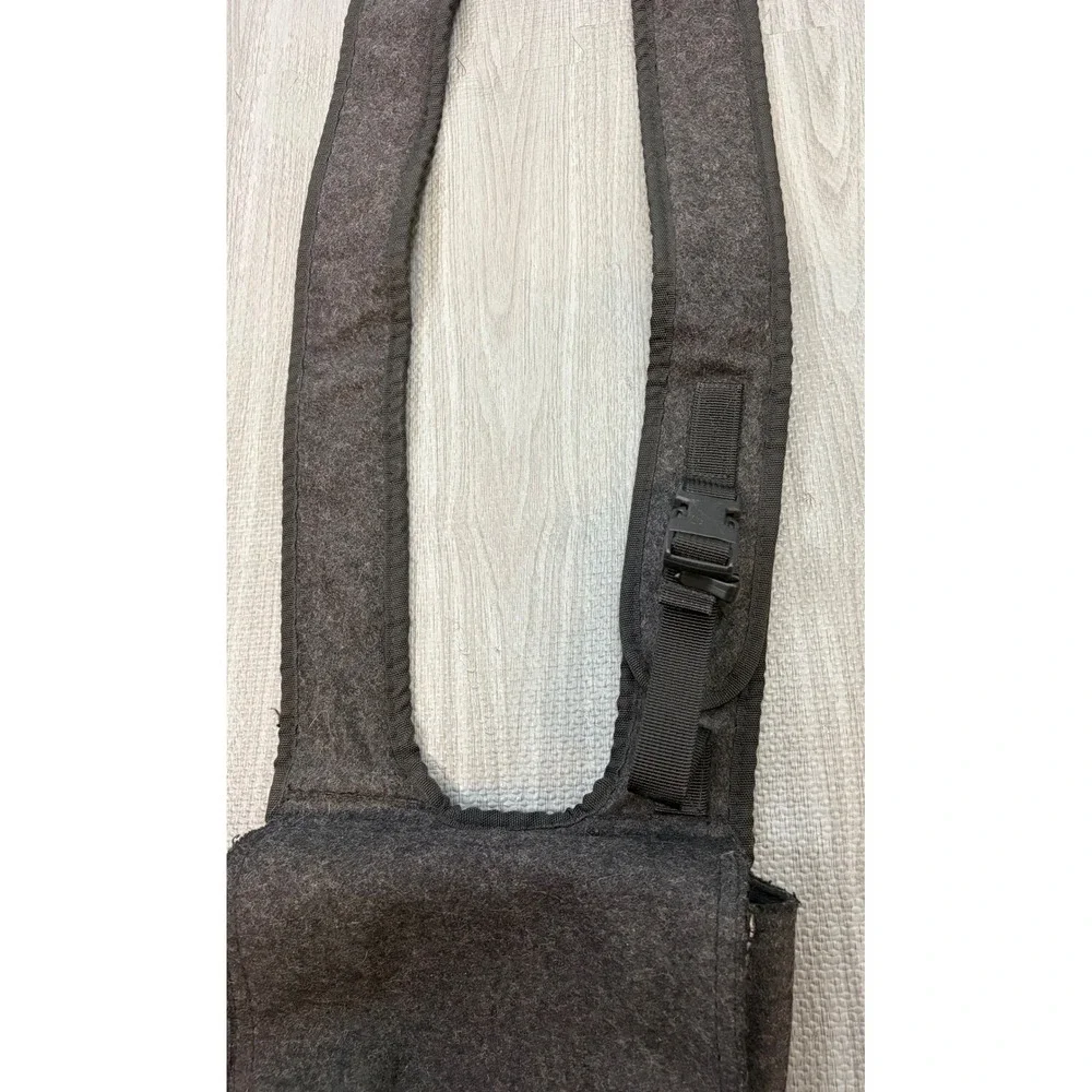 Y2K American Eagle Charcoal Wool Felt Utility Crossbody Bag‎ Zip Wallet Set